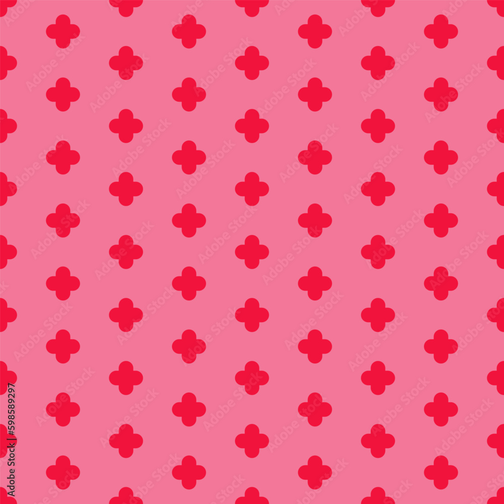 Pink seamless pattern with pink cross