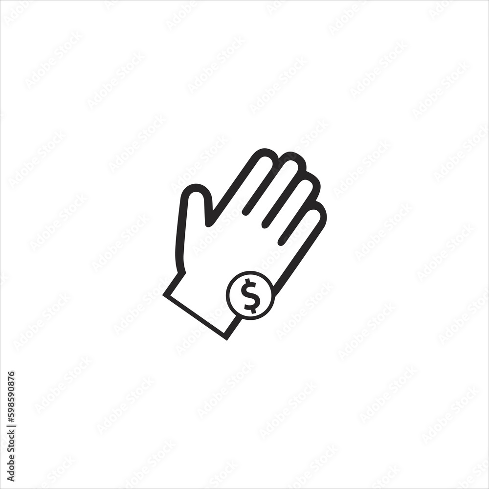 bribe icon. single icon isolated white background.EPS 10 For Website Mobile UI/UX bribe icon. single icon isolated white background.EPS 10 For Website Mobile UI/UX