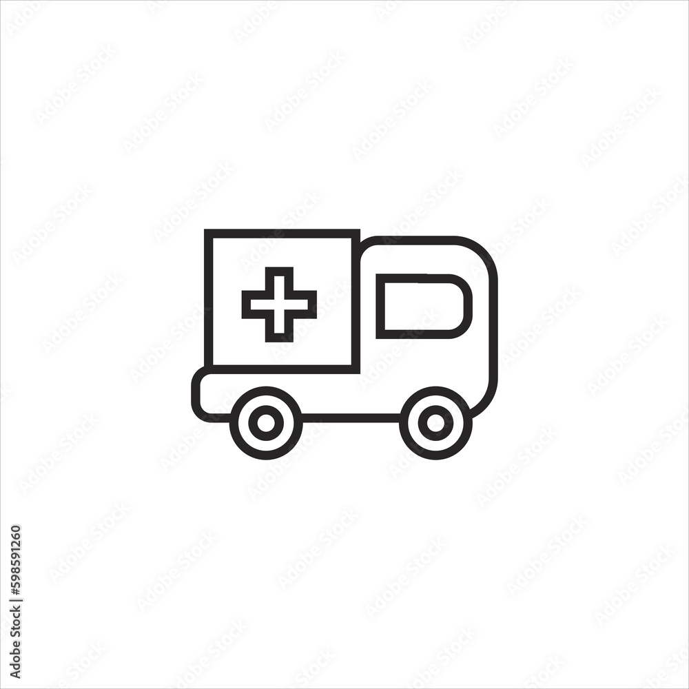 ambulance caricon. single icon isolated white background.EPS 10 For Website Mobile UI/UX