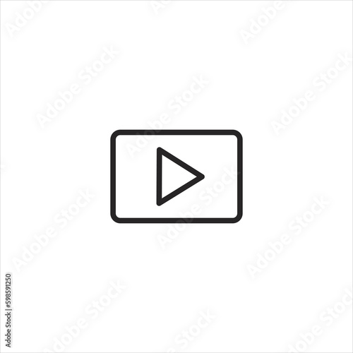 Youtube icon. single icon isolated white background.EPS 10 For Website Mobile UI/UX