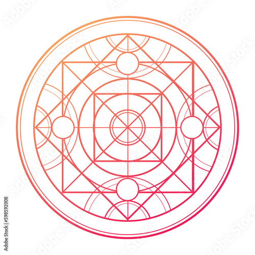 Geometric alchemical magic circle. Alchemy is a magic circle
