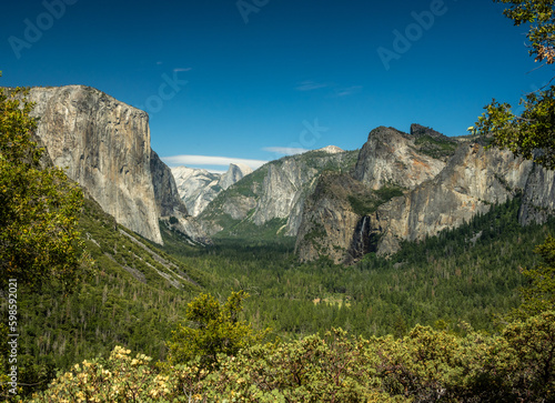 Looking Down Yosemite Valley From Above Tunnel View