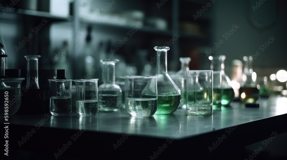 Laboratory with glassware Laboratory with glassware