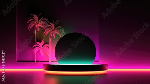Minimalistic luxury background with neon colors