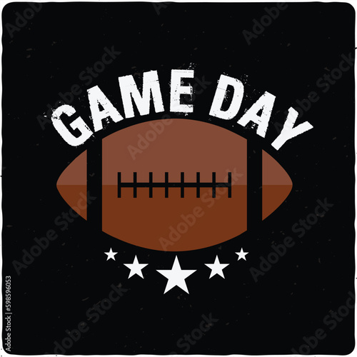 Game day American Football typography T-shirt Design, Premium Vector