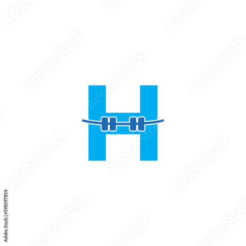 Letter H And Bracelet Teeth Logo Design 001
