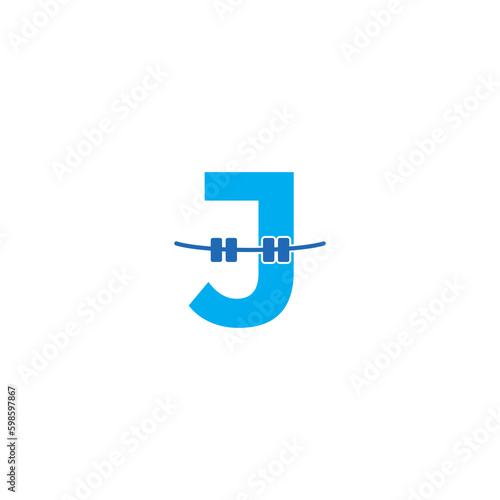 Letter J And Bracelet Teeth Logo Design 001