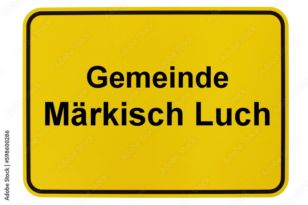 Illustration eines Ortsschildes der Gemeinde Märkisch Luch in Brandenburg