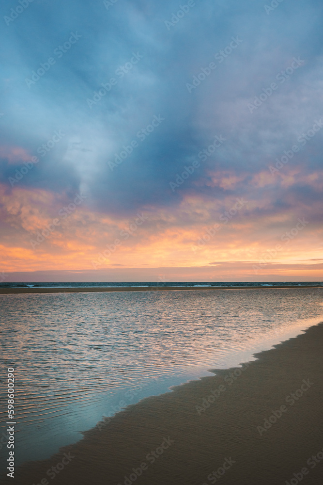 Sunset beach sea landscape in Greece nature view touristic resort Rhodes island beautiful travel destinations evening scenery