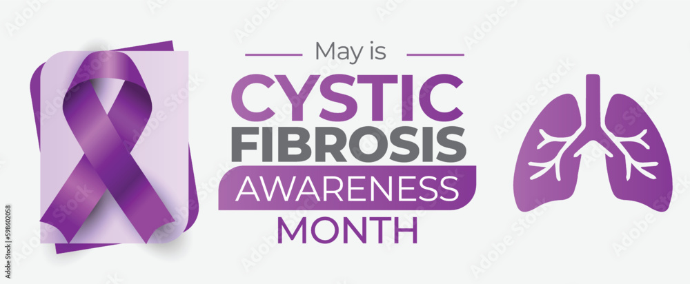 Cystic Fibrosis Awareness Month. Observed in May. Vector banner.