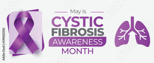 Cystic Fibrosis Awareness Month. Observed in May. Vector banner.