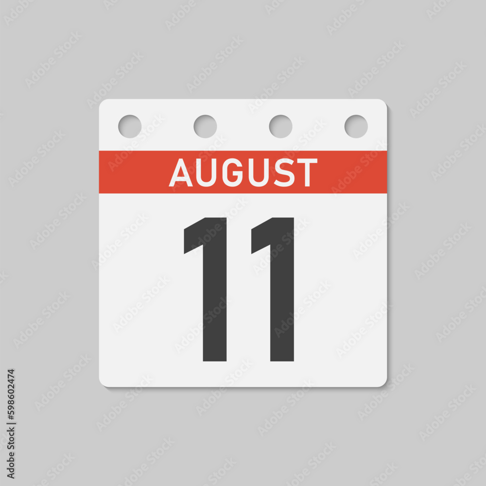 Icon page calendar day - 11 August Icon page calendar day - 11 August