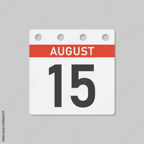 Icon page calendar day - 15 August