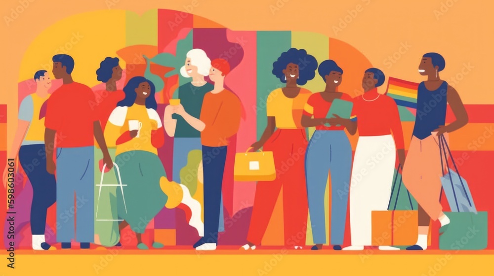 Fototapeta premium People shopping vector illustration