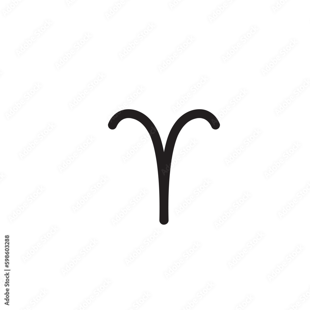 Black Aries horoscope sign, symbol, astrological icon on white background. Black Aries horoscope sign, symbol, astrological icon on white background.