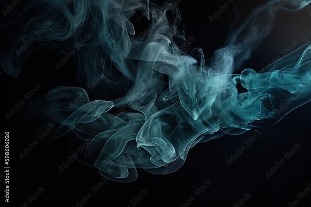 Smoke gradient on black background, digital illustration. Generative AI