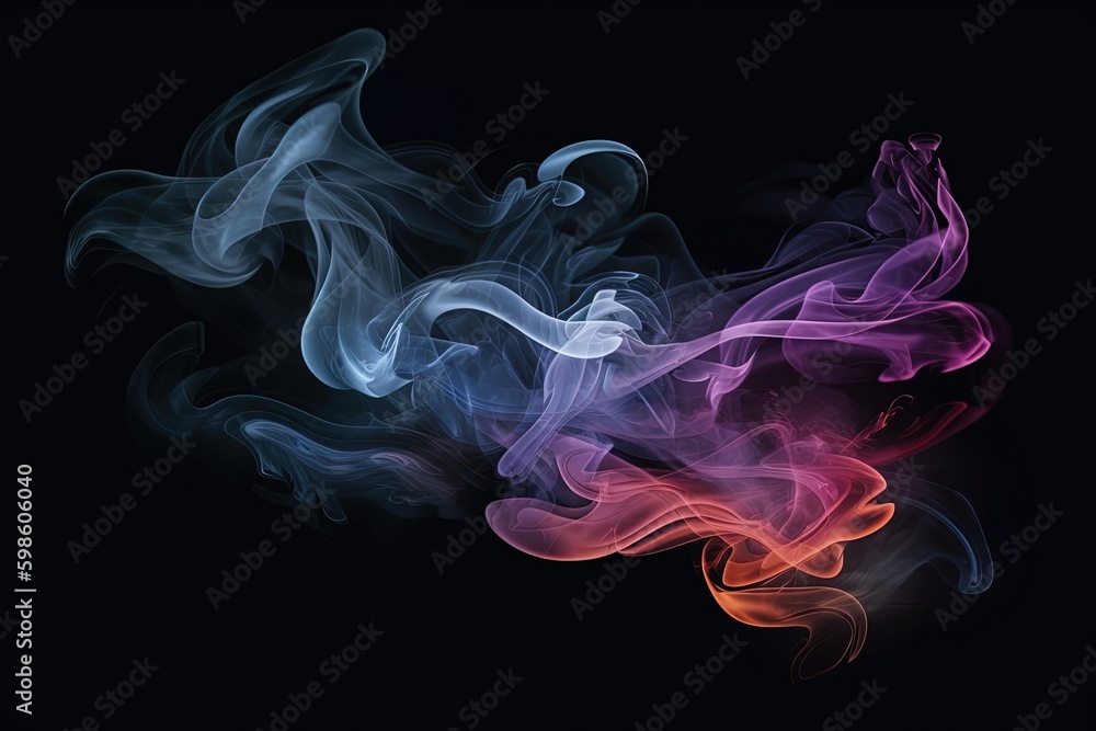 Obraz premium Smoke gradient on black background, digital illustration. Generative AI