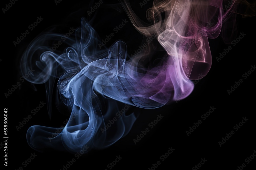 Smoke gradient on black background, digital illustration. Generative AI Smoke gradient on black background, digital illustration. Generative AI