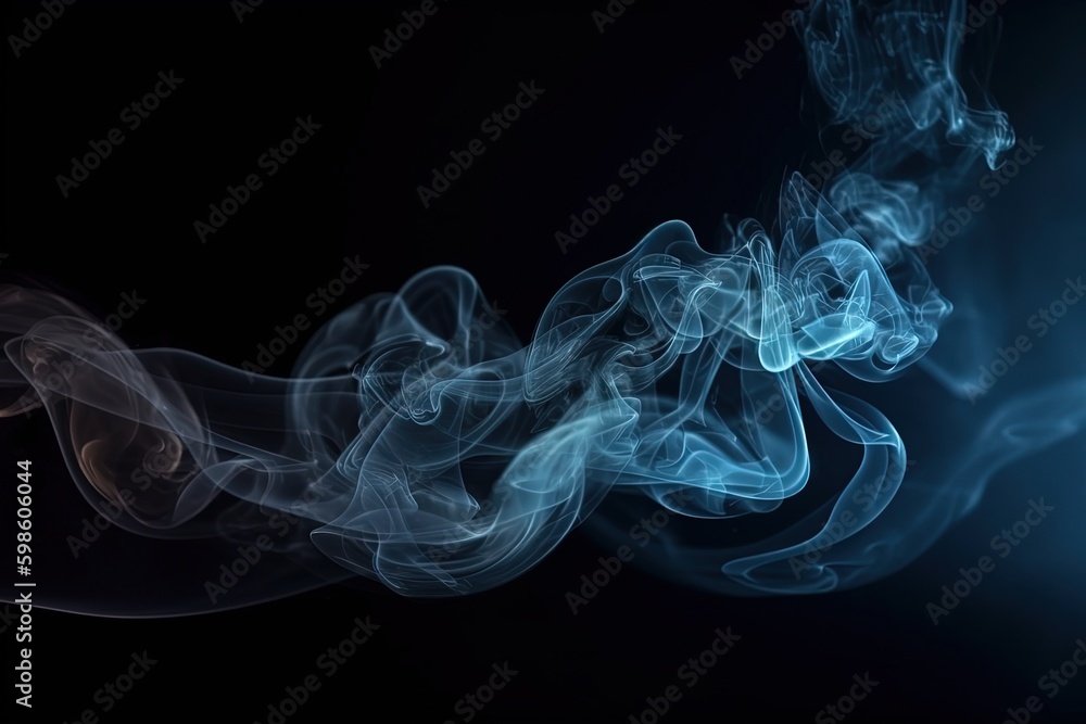 Smoke gradient on black background, digital illustration. Generative AI