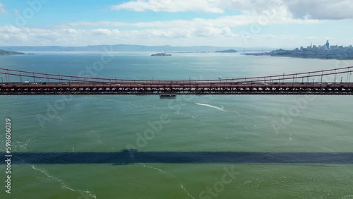 Wallpaper Mural Golden Gate Bridge, California, USA 2023 - Flying backwards from middle of the bridge all the way out Torontodigital.ca