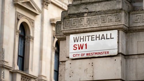 Canvas Print Whitehall road sign in London