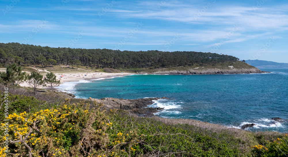 Cabo Home, Galicia, Spain - April 7, 2023: Playa Milide in Cabo Home