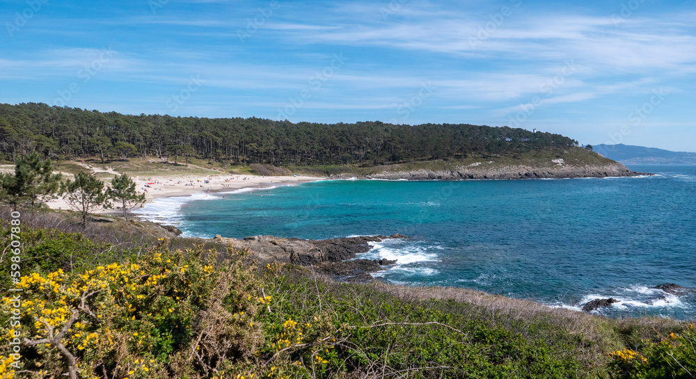 Cabo Home, Galicia, Spain - April 7, 2023: Playa Milide in Cabo Home Cabo Home, Galicia, Spain - April 7, 2023: Playa Milide in Cabo Home