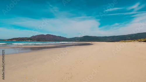 Carnota  Galicia  Spain - April 5  2023  Carnota Beach