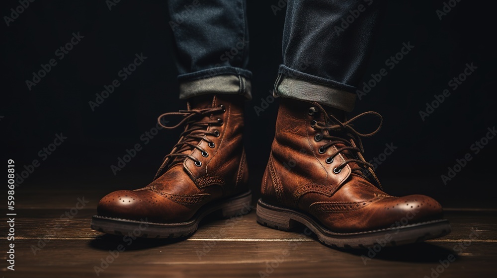 A Cropped Shot of Stylish and Classic Footwear. Generative AI A Cropped Shot of Stylish and Classic Footwear. Generative AI