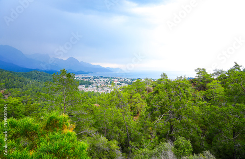 View of Kemer and the Taurus Mountains. Landscape in Turkey. 