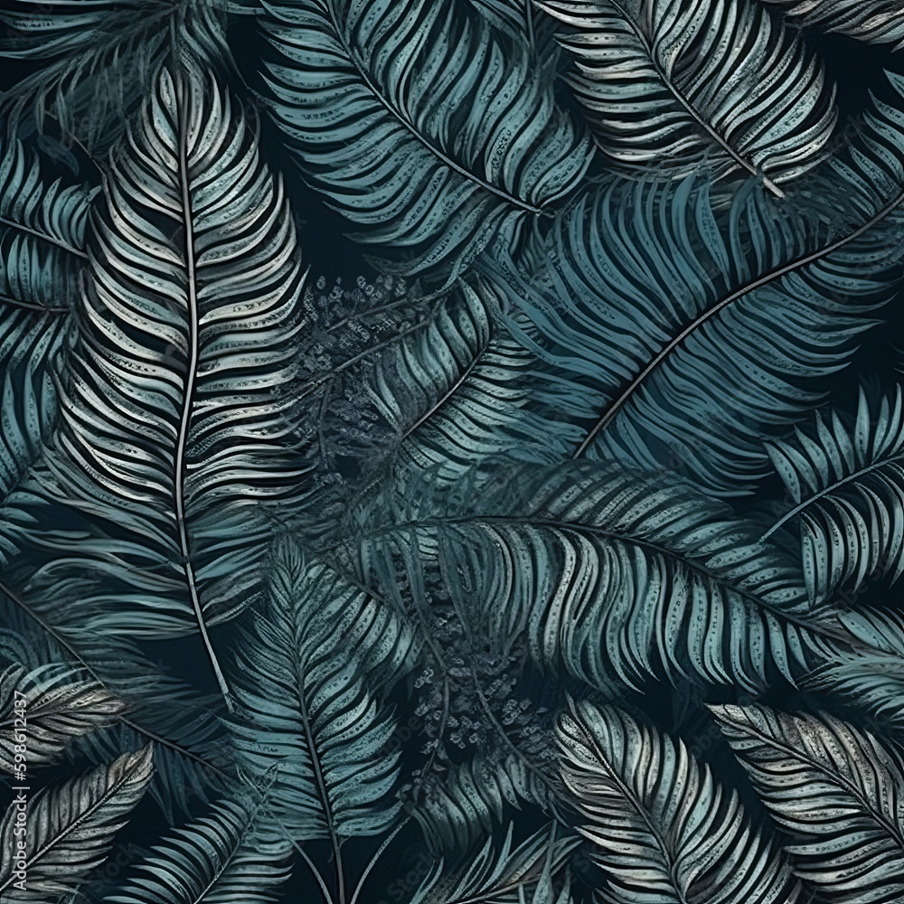 dark background with leaves Generative AI