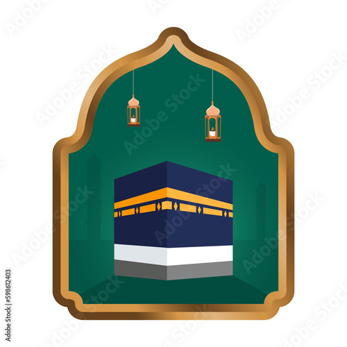 kaaba islamic frame background