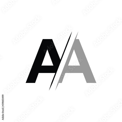 AA letter logo design template elements. AA letter vector logo.
