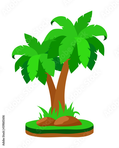 Palm tree. Vector illustration isolated on white background.