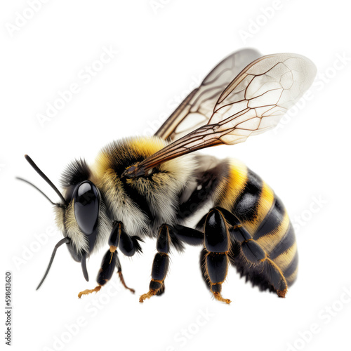 Bee on transparent background. PNG, ai