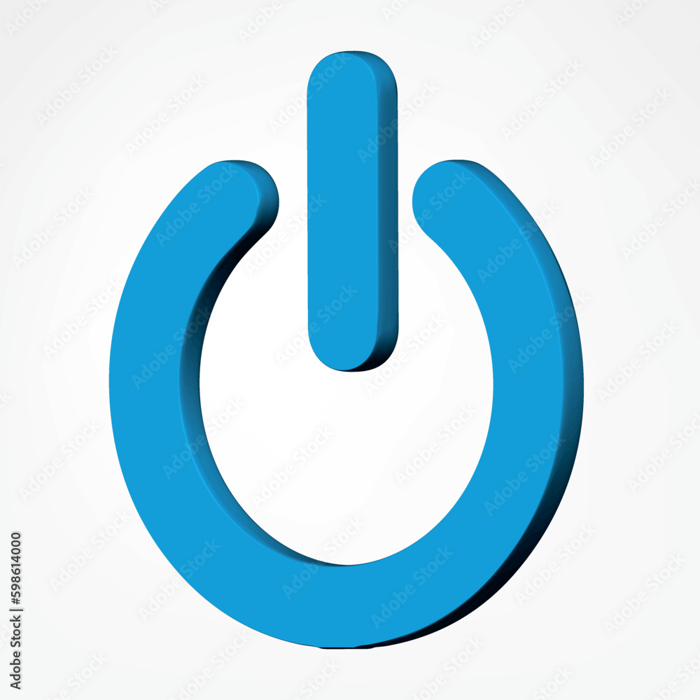 3d Realistic Power On blue button vector illustration 3d Realistic Power On blue button vector illustration
