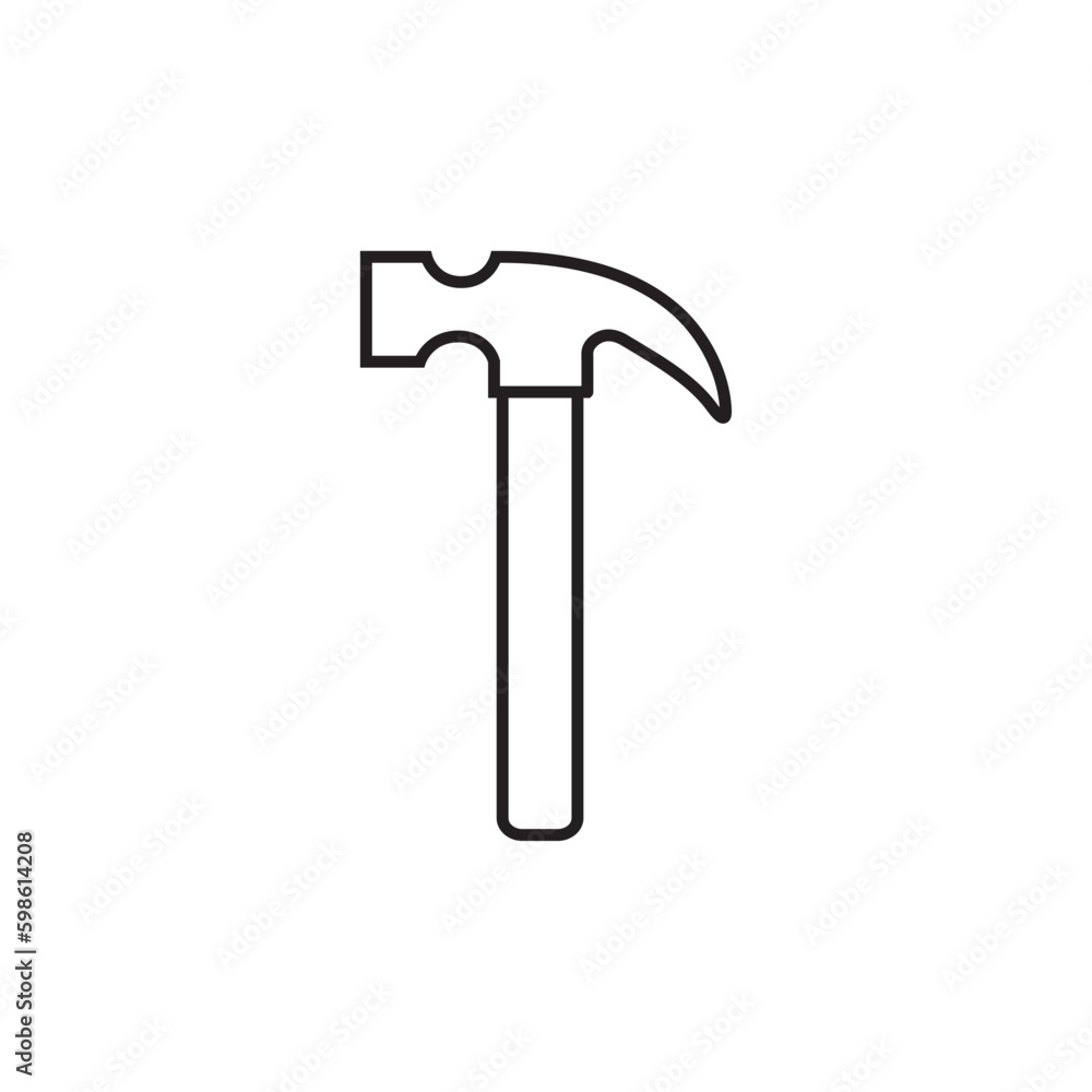 Hammer line icon, logo vector Hammer line icon, logo vector