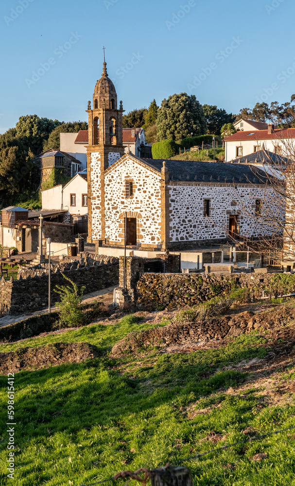 Cedeira, Galicia, Spain - April 2, 2023: Parish of Santo Andre de Teixido (San Andres de Teixido)