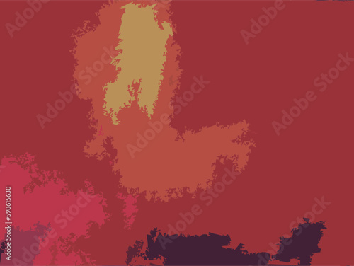 Illustration Art Abstrait Contemporain Moderne Peinture Tableau Horizon Ciel Mer Océan Multicolore Paysage Drapeau Orange Rouge Expression