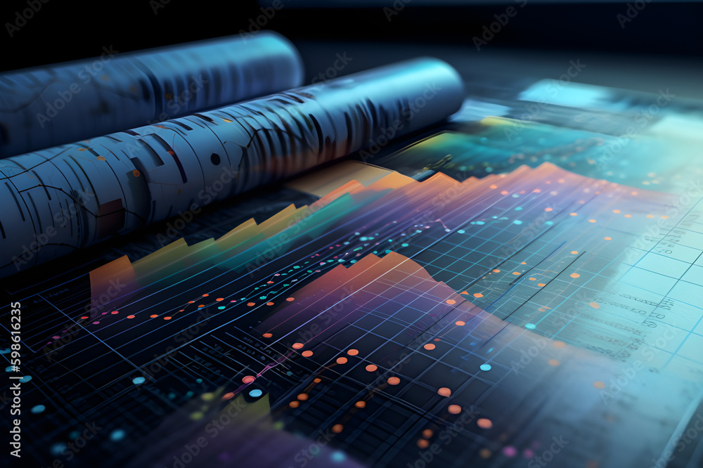 annual report,business concept , graph, paper, virtual , data. Generative AI annual report,business concept , graph, paper, virtual , data. Generative AI