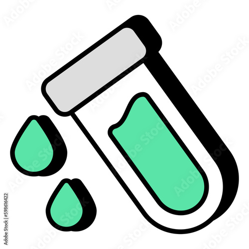 An editable design icon of sample tube, lab apparatus