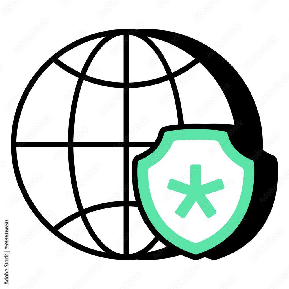 A flat design icon of global medical security A flat design icon of global medical security