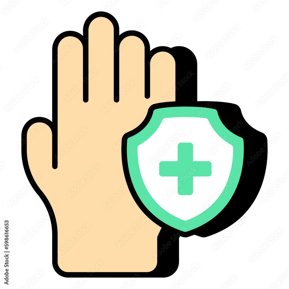 Creative design icon of safe hand Creative design icon of safe hand