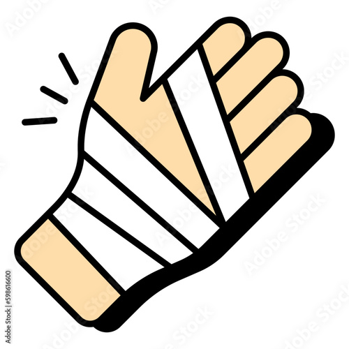Creative download icon of hand bandage 