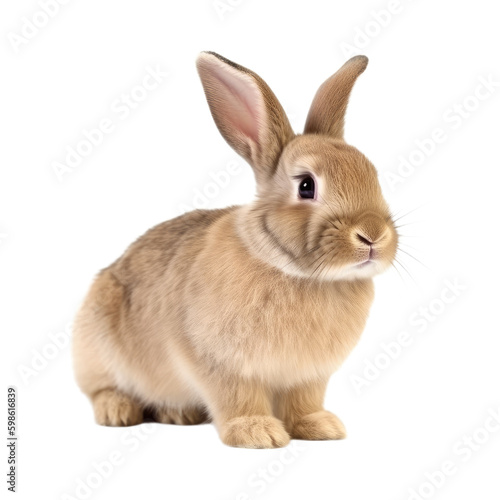 Cute rabbit on transparent background. PNG, ai
