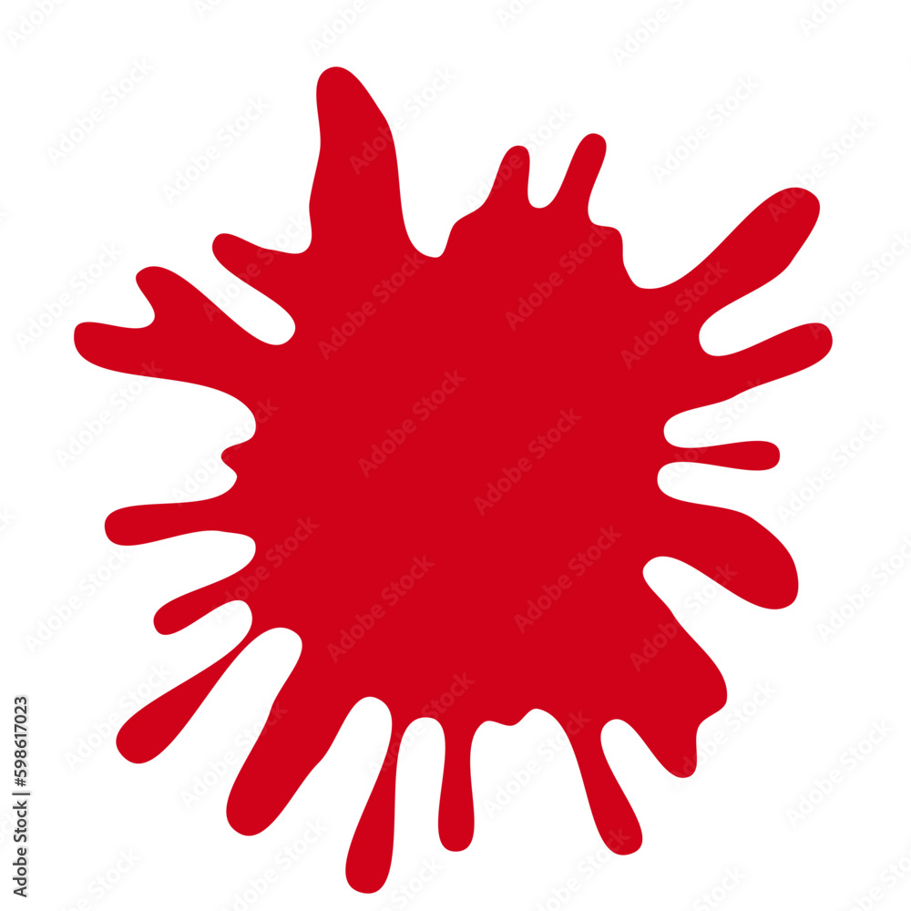 Blood splat splash spot ink stain blot patch liquid vector illustration
Blood splat splash spot ink stain blot patch liquid vector illustration
