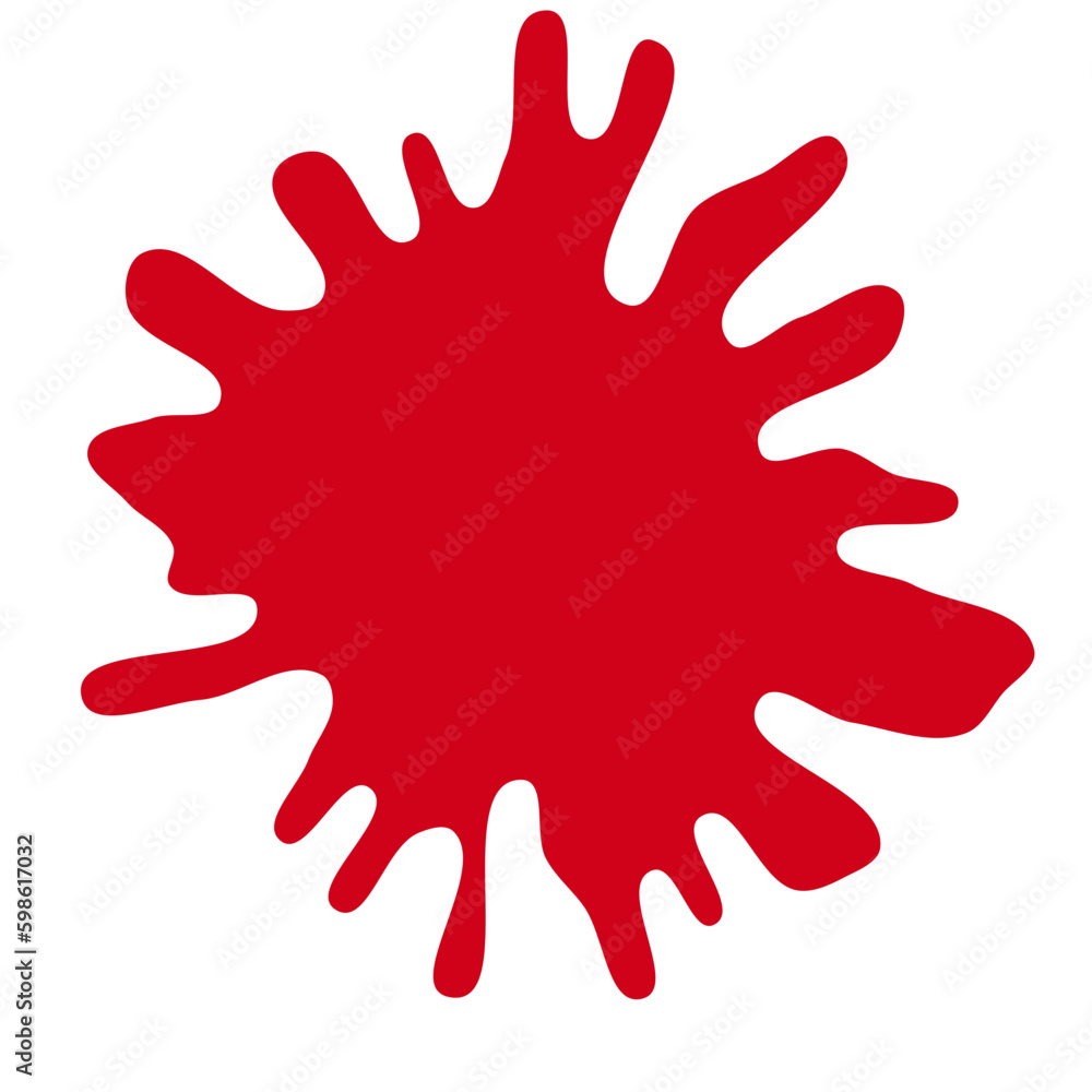 Blood splat splash spot ink stain blot patch liquid vector illustration
Blood splat splash spot ink stain blot patch liquid vector illustration