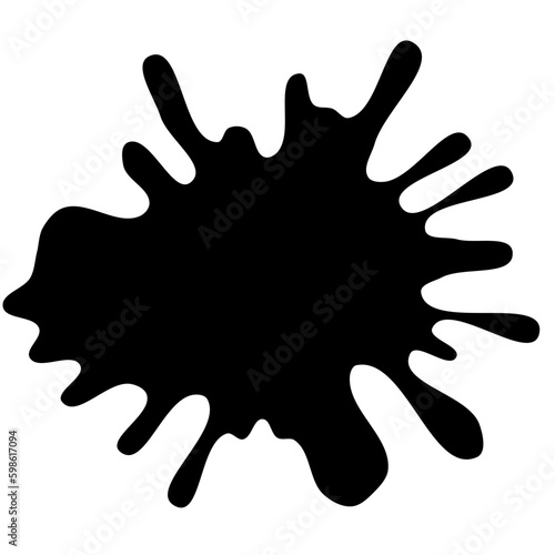 Ink drops and splashes. Blotter spots, liquid paint drip drop splash and ink splatter. Artistic dirty grunge abstract spot vector set. Illustration monochrome drip splash, splat messy inkblot. Vector 