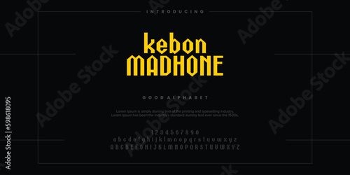 Modern abstract digital alphabet font. Minimal technology typography, Creative urban sport fashion futuristic font and with numbers. vector illustration