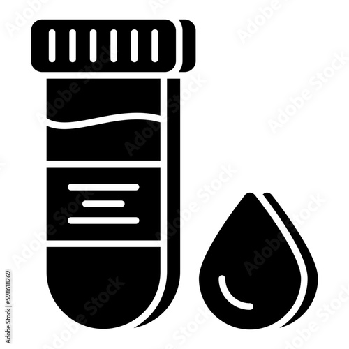 An editable design icon of sample tube, lab apparatus